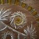 Walther Glas Bohemian crystal dish with yellow and flower pattern