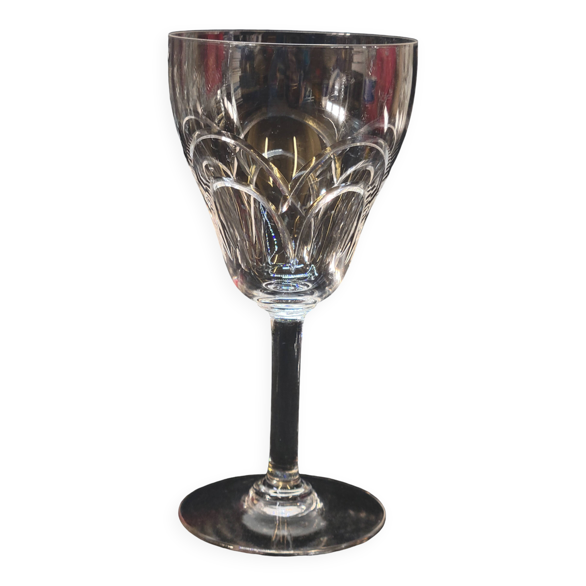 10 antique art deco saint louis / baccarat cut crystal water glasses