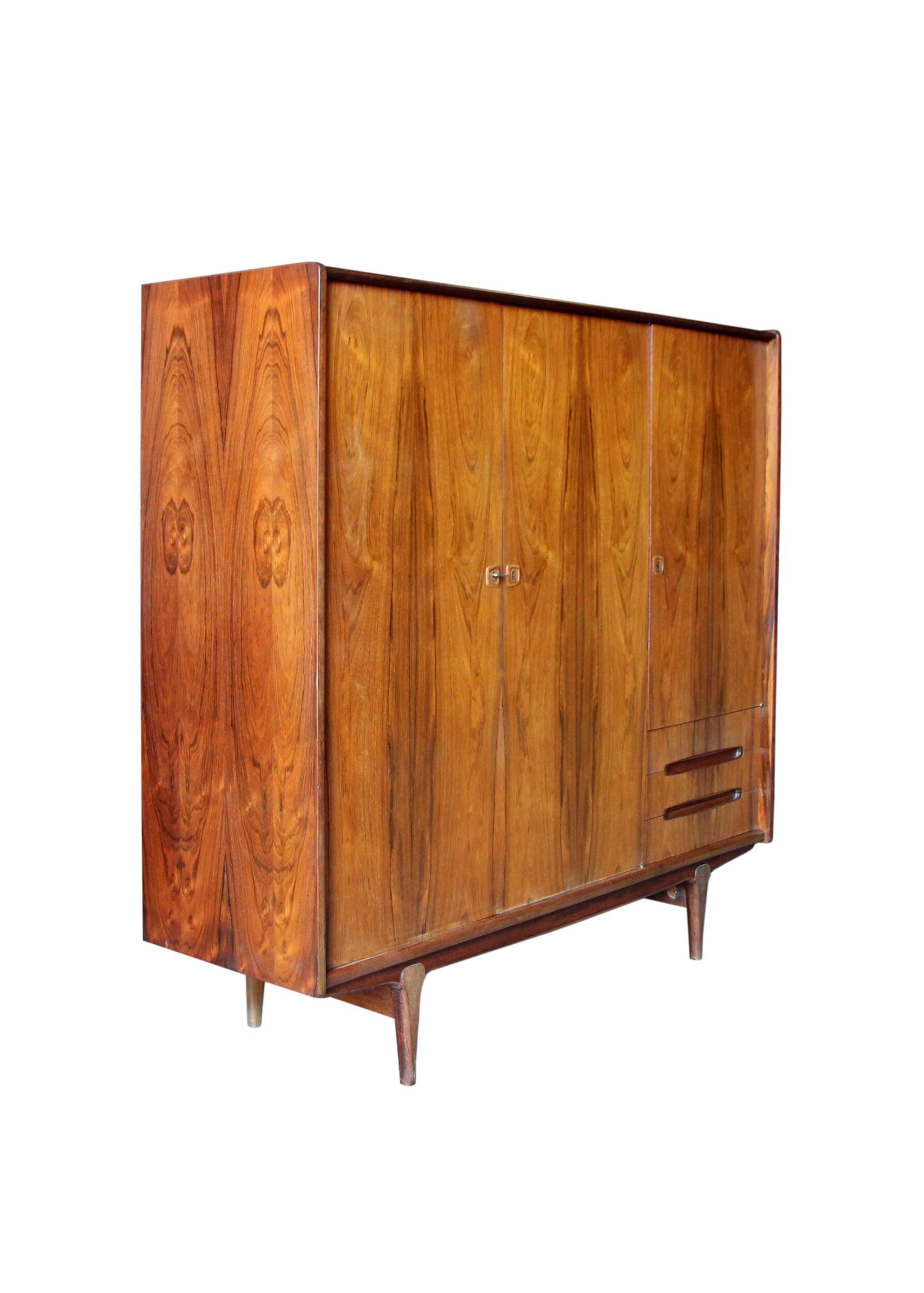 Vintage Scandinavian wardrobe in rosewood, 1950s/60s.