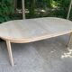 Table à manger scandinave ronde extensible rénovée en bois brut 210cm