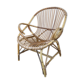 Rattan armchair 70s