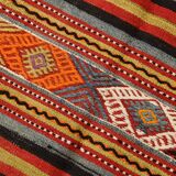 6x8 Red Blue Striped Vintage Kilim Rug  173x243Cm SK 33439