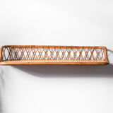 Wall shelf in rattan and formica
