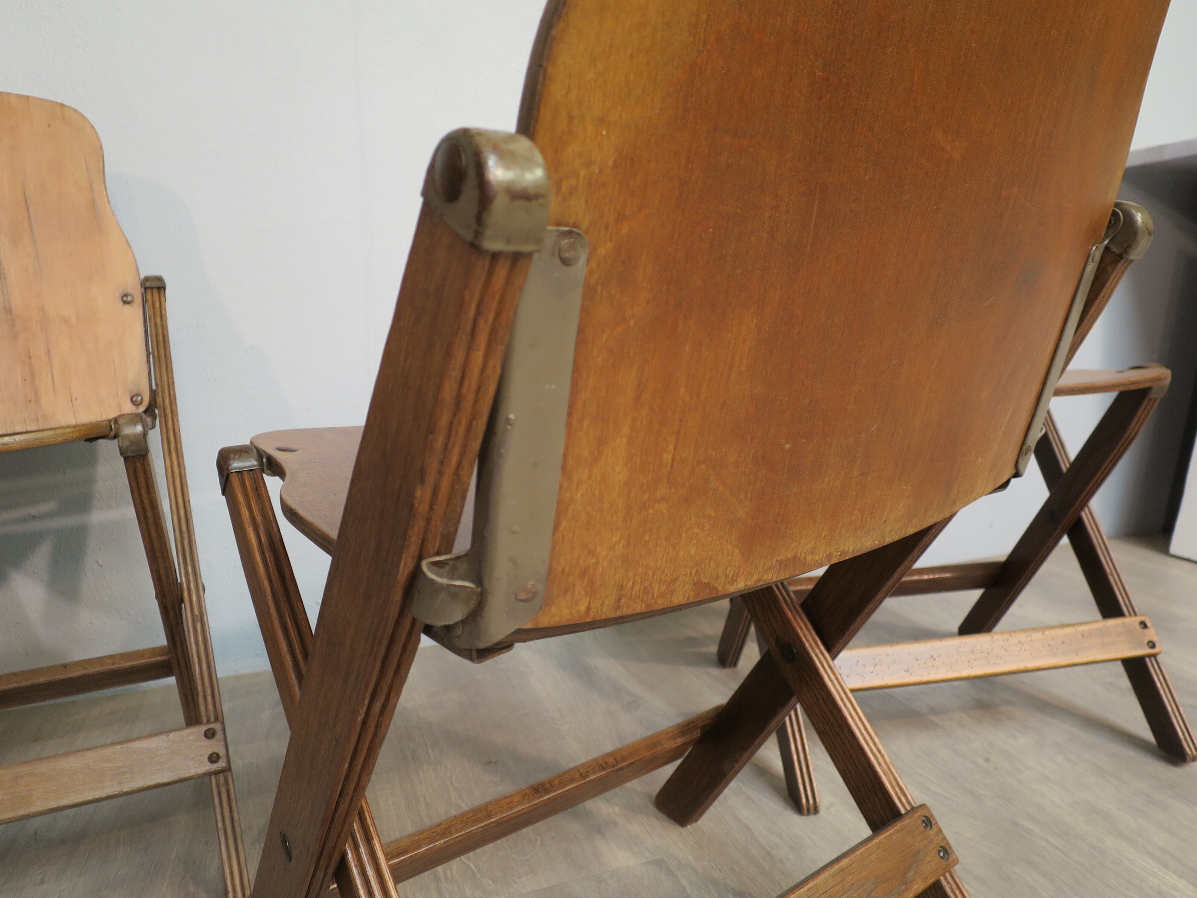 Set de 4 chaises pliantes US army années 40