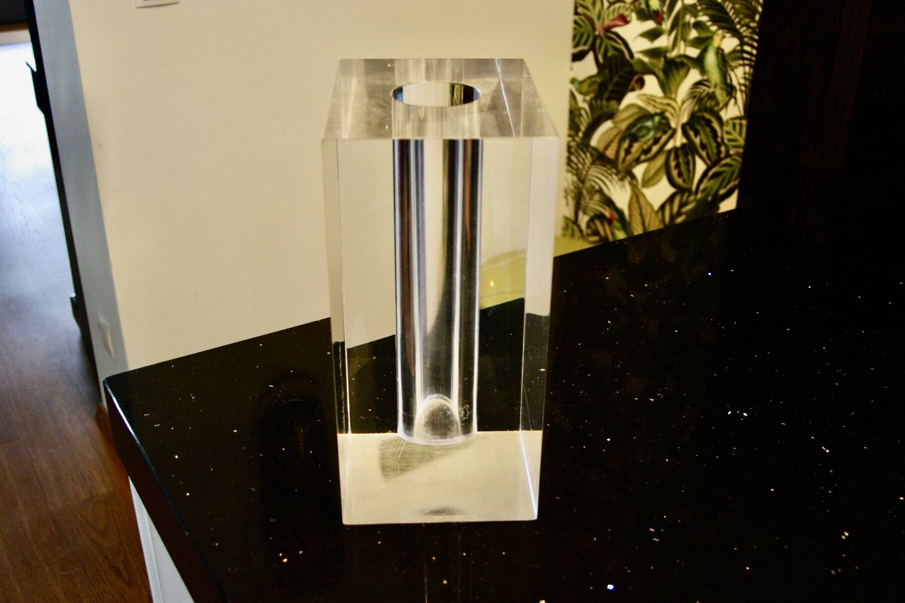 VINTAGE TRANSPARENT ALTUGLASS VASE FOR GUZZINI 1970