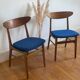 Vintage Farstrup 210 Scandinavian chairs in stained beech and teak