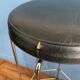 Pair of high bar chairs - chrome metal and Skai