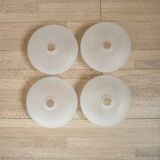 Set of 4 French Vintage Retro White Opaque Glass Replacement Shades 248