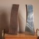 Vintage 2 curved vases Italian design space age 1970s aluminium copper