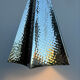 Modern hammered chrome metal suspension