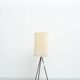 Tripod floor lamp with pleated plastic shade, 1950s