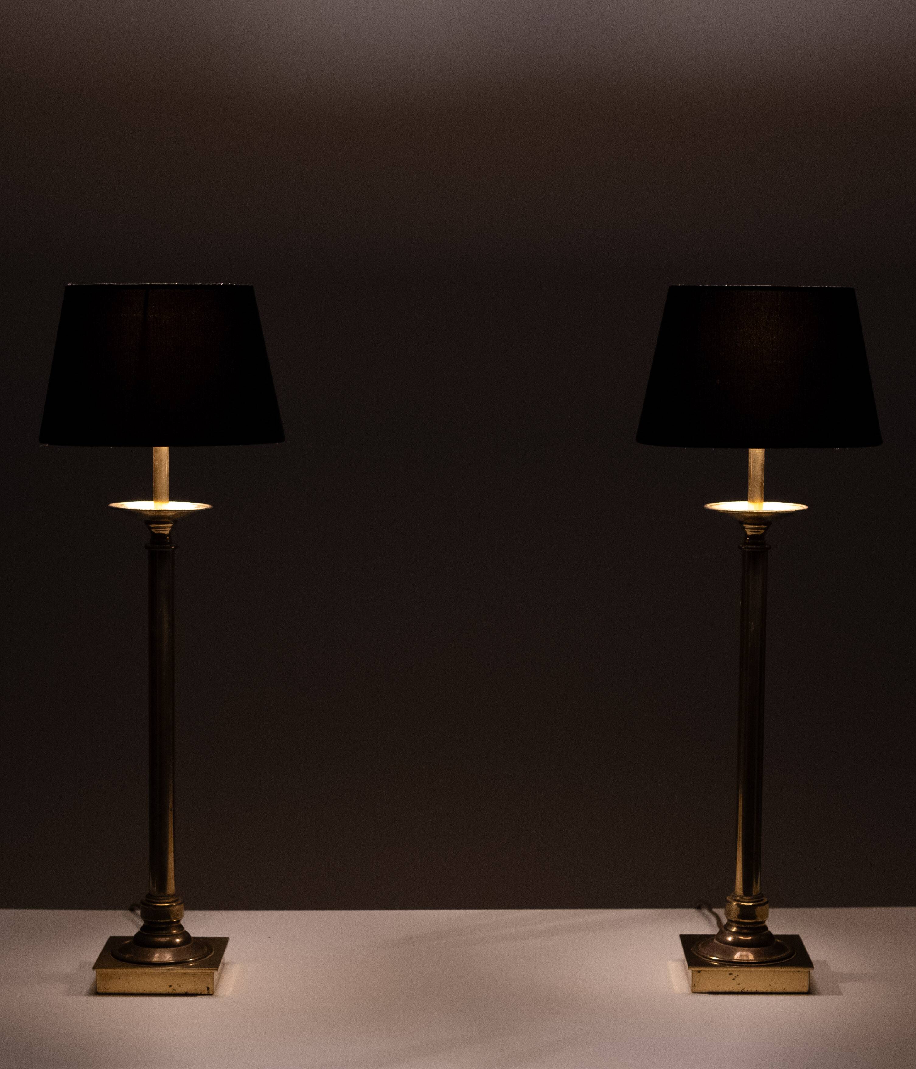 High Classic Brass Table lamps 1970s Germany