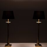 Lampes de table en laiton haut classique années 1970 Allemagne