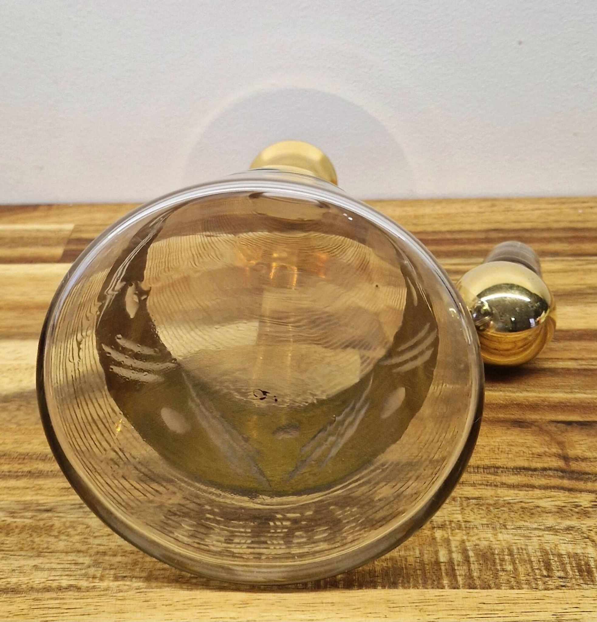 Carafe verre style art déco décor or