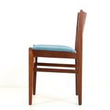 Reupholstered mid-century teak chair / Danish modern design / wool felt / 1960s