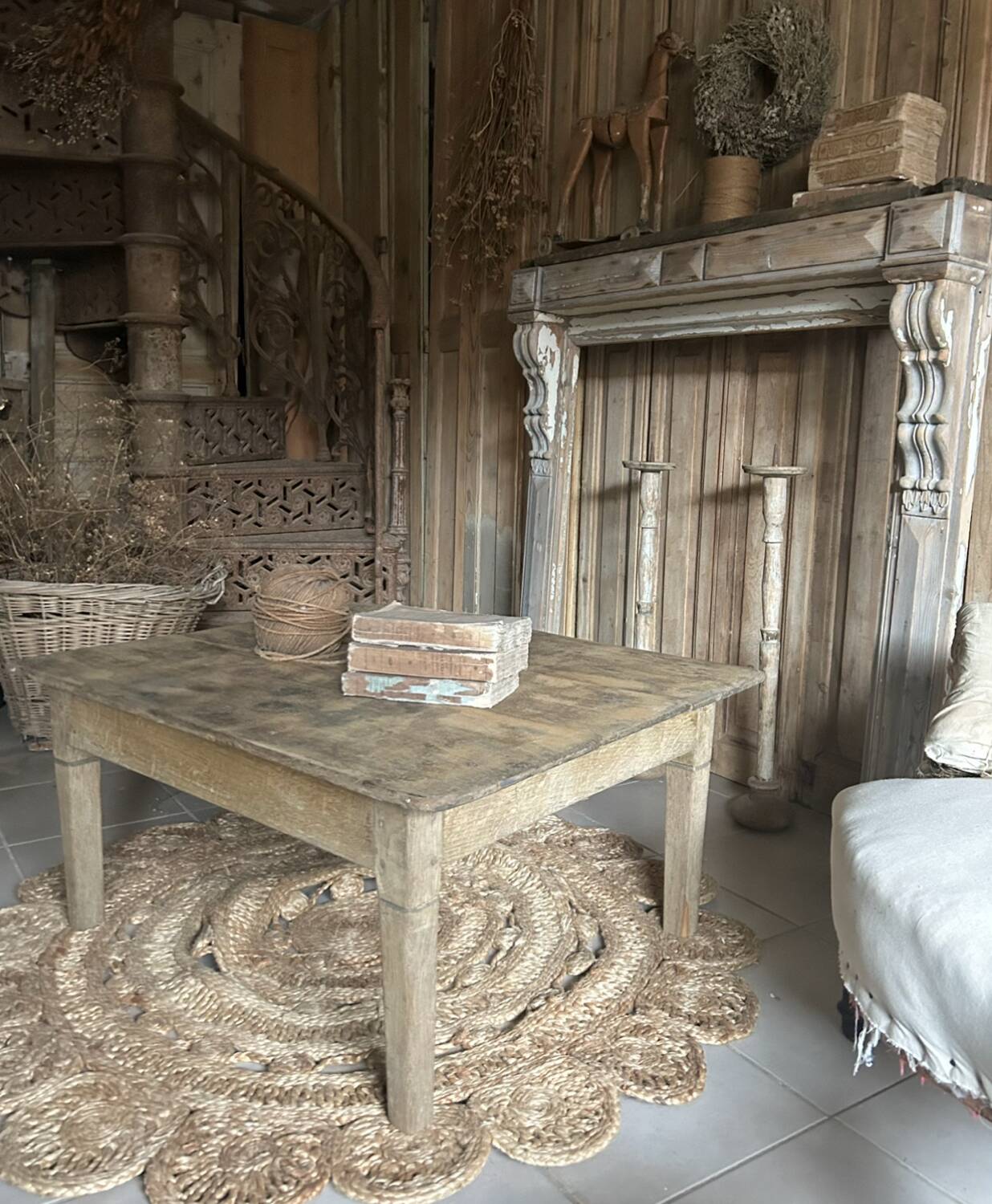Old outdated oak coffee table