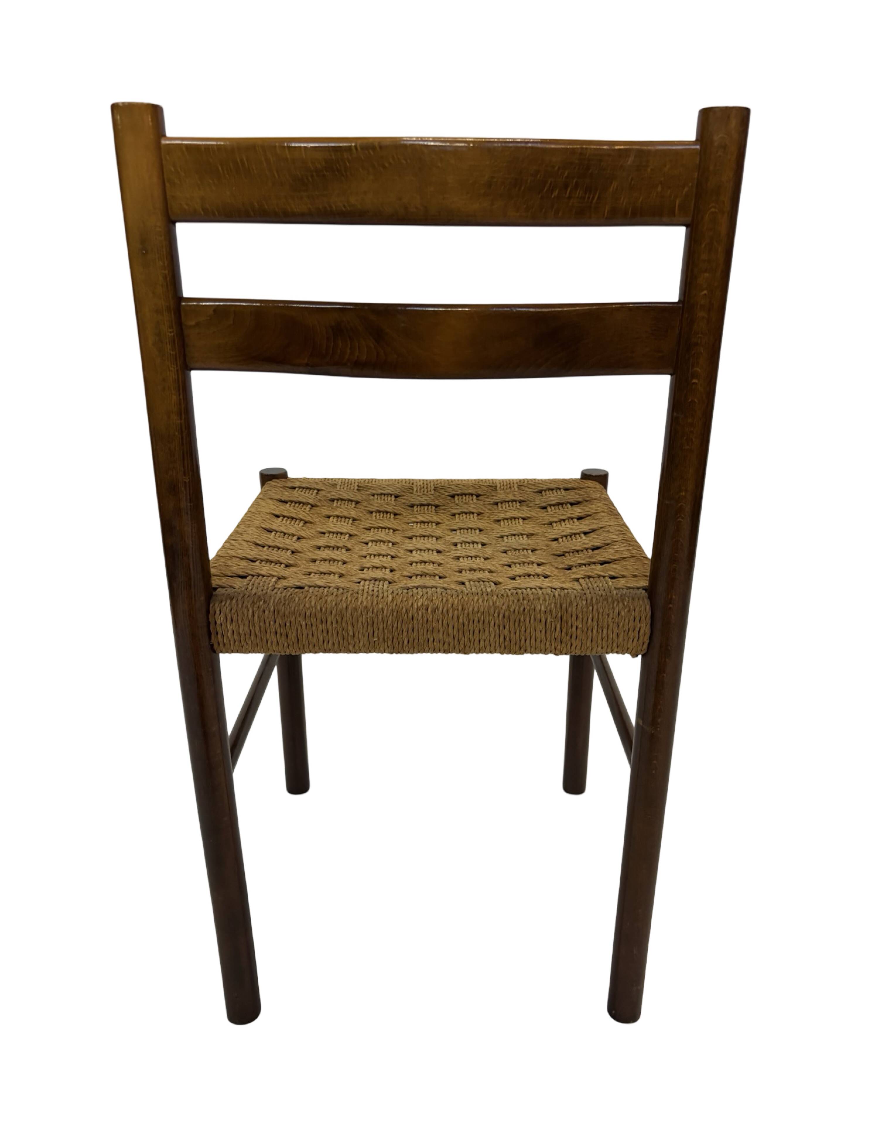 Vintage chair danish design papercord 60s dining chair