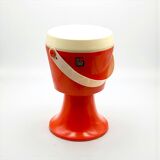 Tabouret de rangement orange Flair Pays-Bas années 70