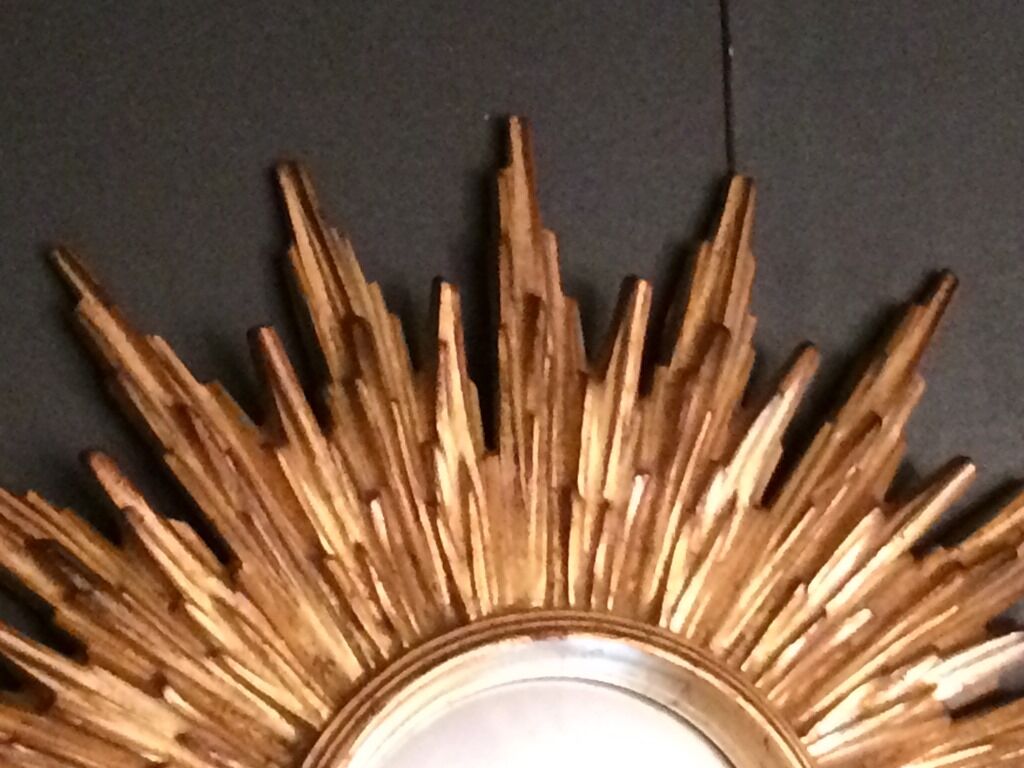 Mirror golden sun 49 cm " hollywood regency "