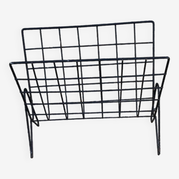 Black metal magazine rack