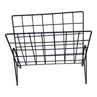 Black metal magazine rack