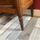 Louis XVI period mahogany secretary, white marble top, clover lock