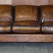 Howard & Son leather canapé, restored vintage, 3-seater