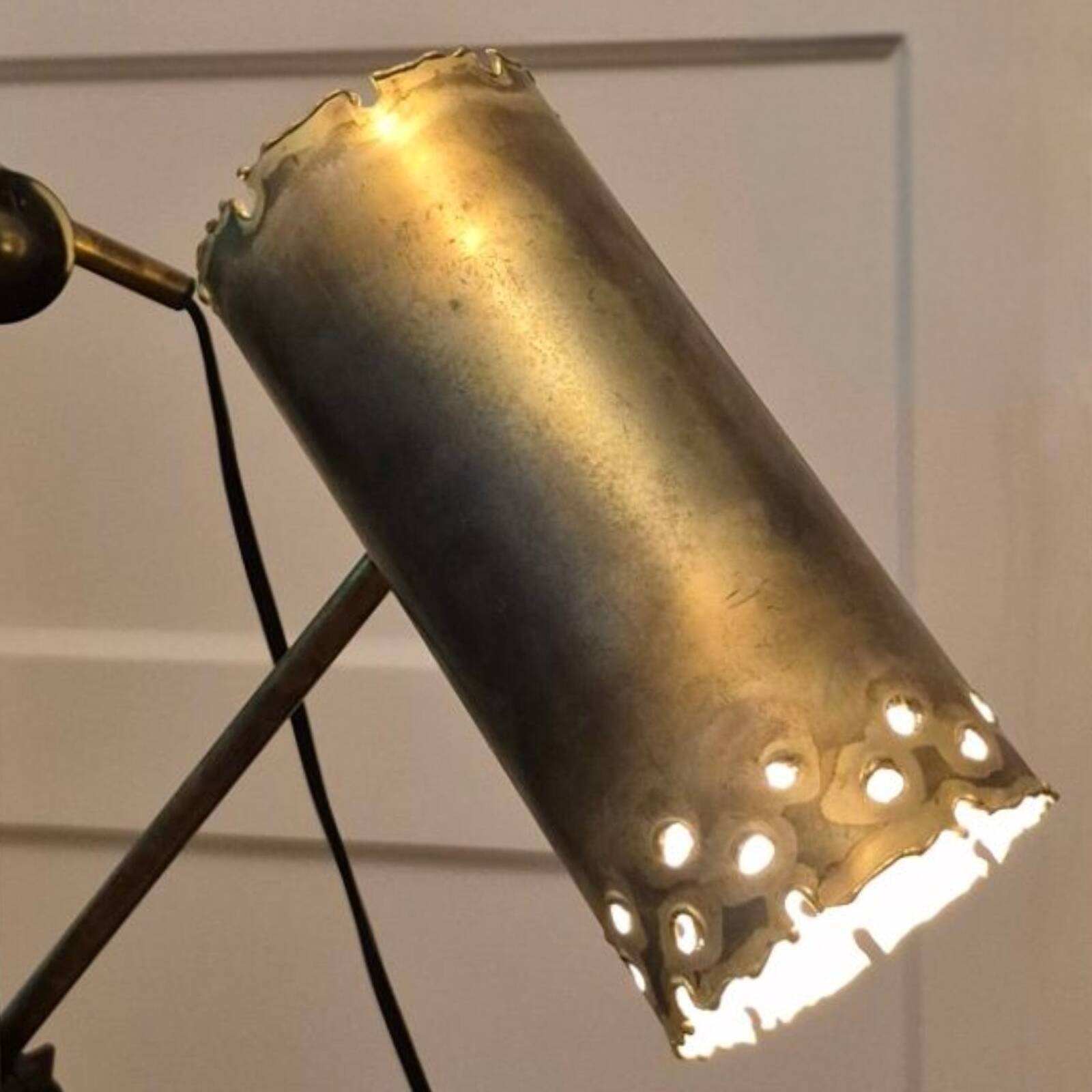 Brutalist Copper Floor Lamp by Holm Sørensen, Denmark 1960s