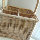 VINTAGE RATTAN BOTTLE HOLDER BASKET