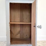 Antique Bedside Table in Weathered Grey Wood