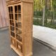 Parisian Art Deco display cabinet from 1950, renovated in raw solid oak, 101cm.