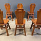 Vintage oak brutalist chairs, 1970s set of 6