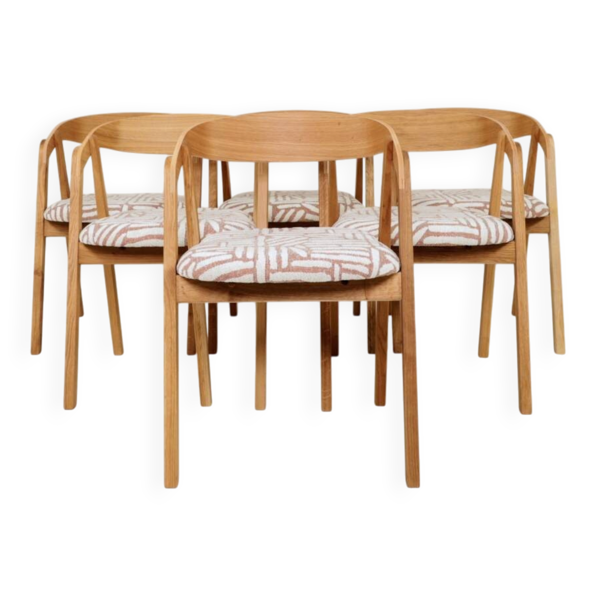 Scandinavian design solid oak dining chairs