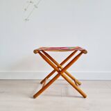 Folding fisherman stool with striped seat