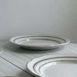 5 Vendôme, Digoin and Sarreguemines plates, real opaque France, green and gold decoration.