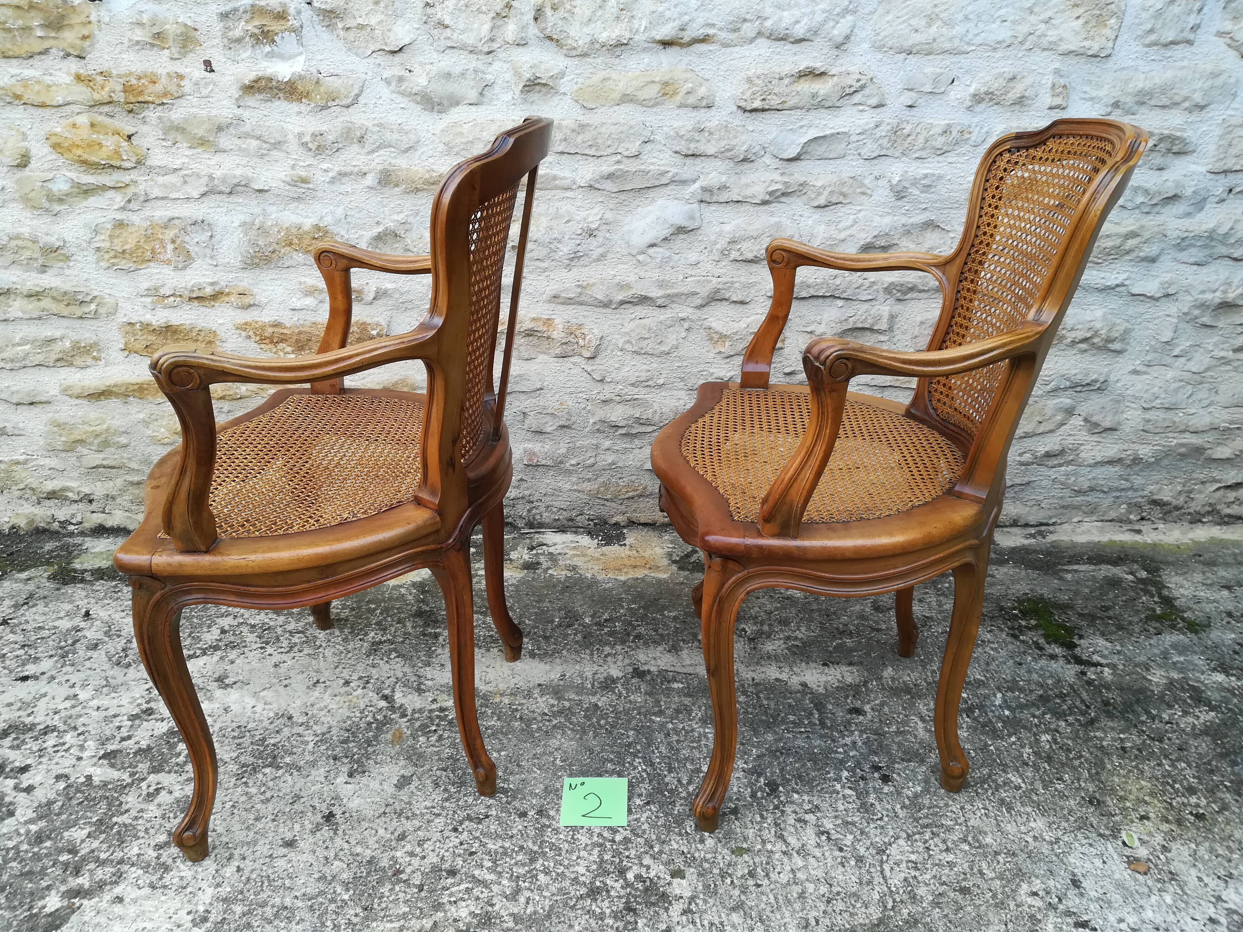 Louis xv style canne chairs