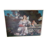 Oil on canvas inspired by the Italian Renaissance.