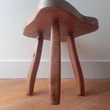 Wooden tripod stool - 50s brutalist design