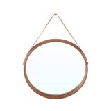 Round mirror with teak frame, 1960s