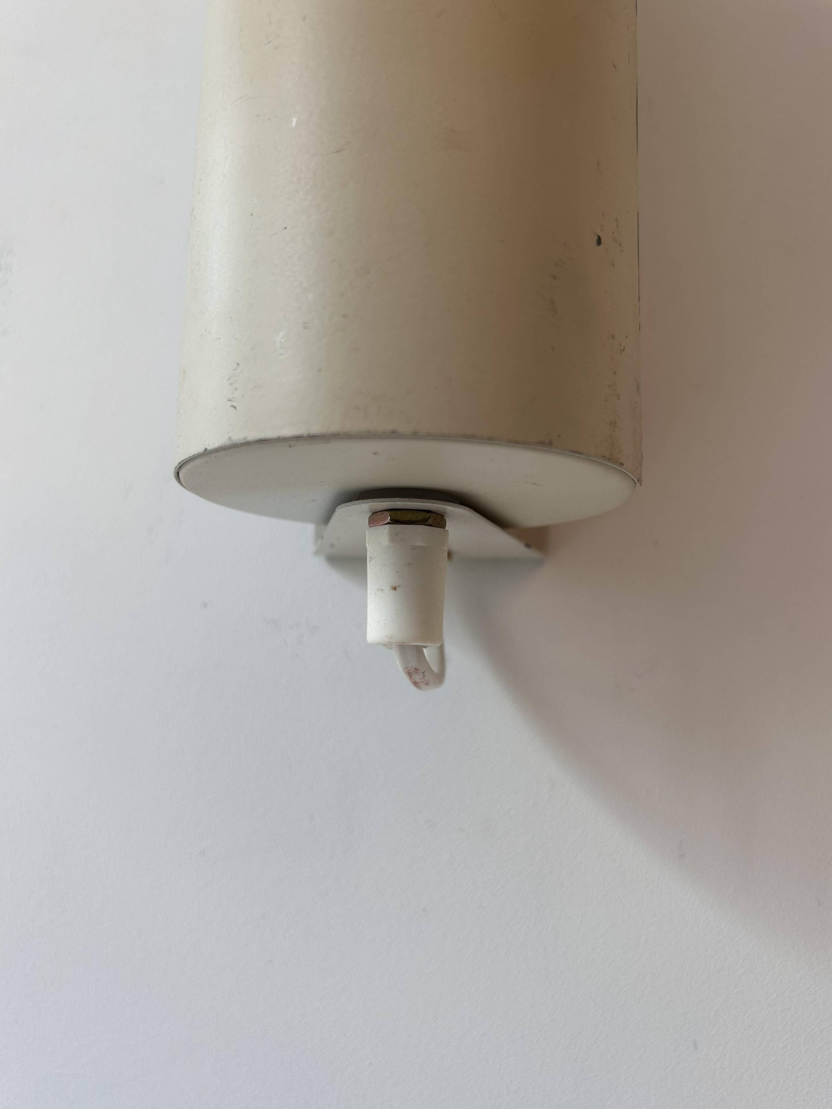 Pair of vintage adjustable wall lights, white metal, Sweden 1970