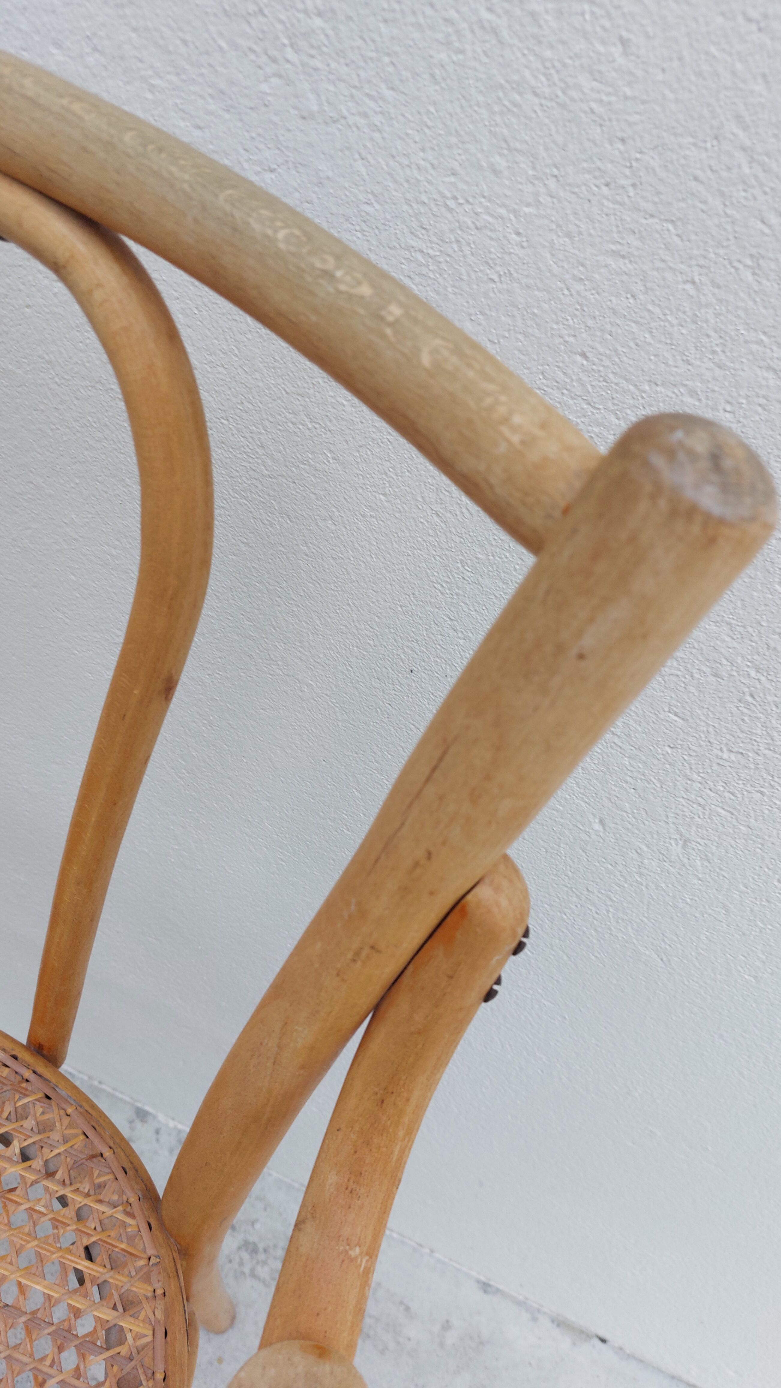 Michael Thonet armchair in curved wood and canework 1930