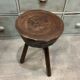 Brutalist tripod stool in solid wood