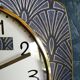 Vintage clock silent wall clock "Jaz blue gold"