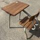 Renovated antique desk with inkwell