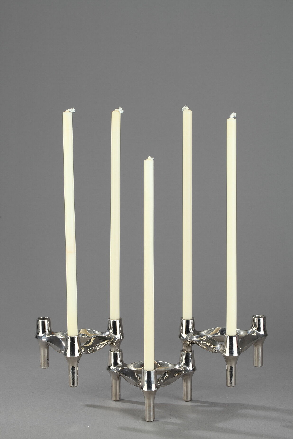 Three modular candle holders by BMF, Germany