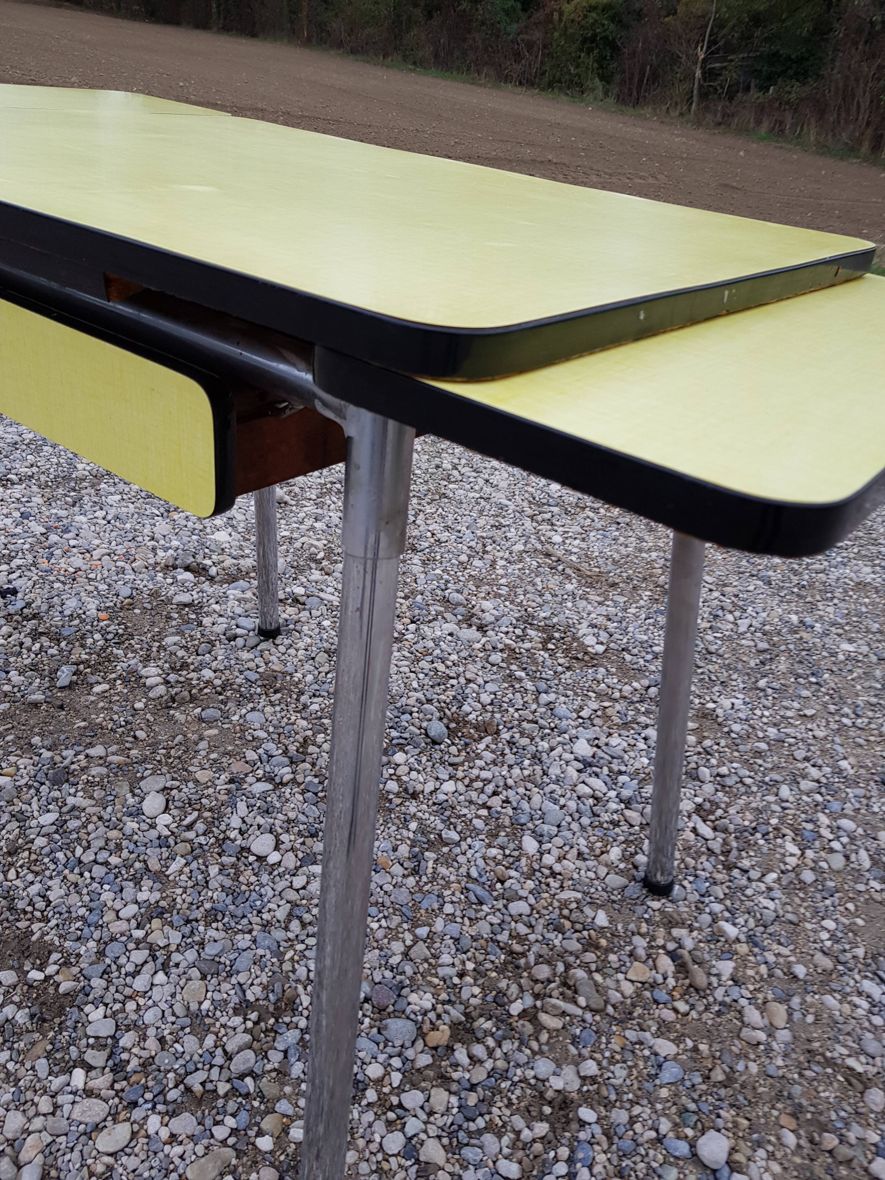 Yellow formica table