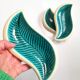 3 x Verceram earthenware leaf dishes from the 60s