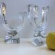 Pair large candlesticks crystal candlesticks cristallerie de lorraine