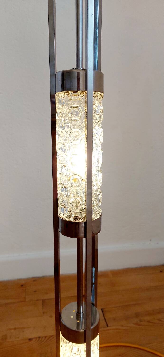 Vintage stainless steel floor lamp