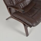 Danish leather lounge chair 'Miljø' by Farstrup Møbler, 1970s